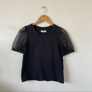 Madewell Sheer-Sleeve Knit Top